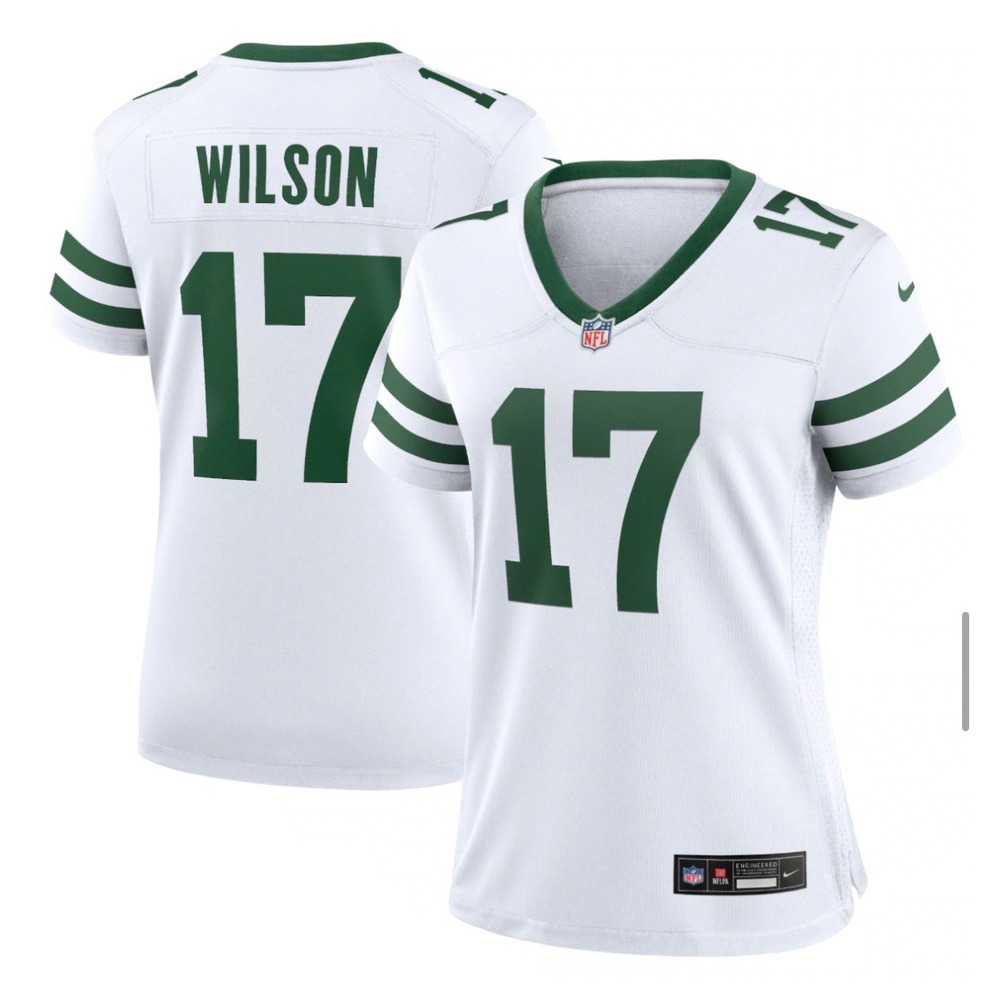 Garrett Wilson New‎ York Jets Nike Large Women's Game Jersey Legacy White 17 NWT